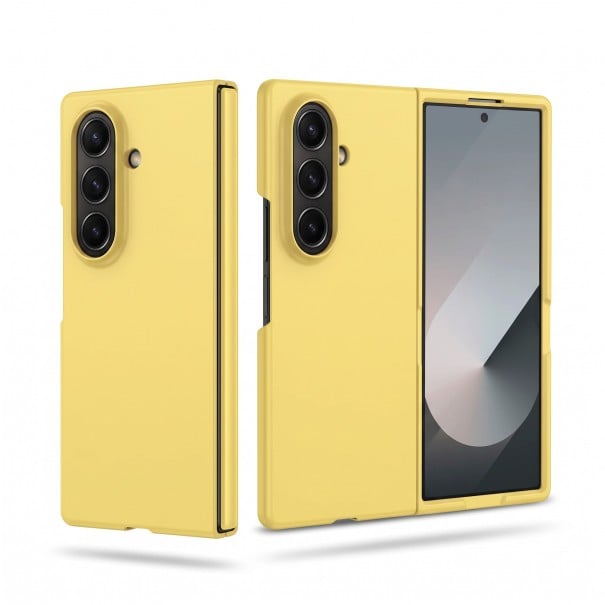 Pouzdro na Samsung Galaxy Z Fold 5 Tenký plastový kryt Dvoudílný ochranný obal Zvýšený lem u fotoaparátu Kryt na skládací mobil na každý žlutá