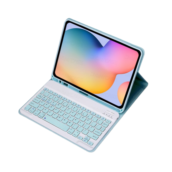 Pouzdro na tablet s klávesnicí Samsung Galaxy Tab S7 FE / S7+ 12,4" světle modrá