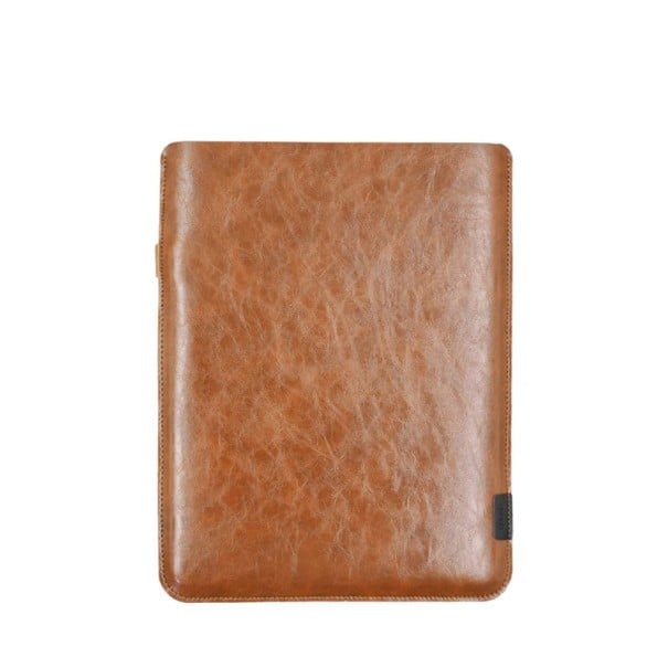 Pouzdro na tablet ultratenké lesklé 23,5 x 28,5 cm umělá kůže boční slot na pero zasouvací obal do batohu i tašky na cesty i do školy hnědá