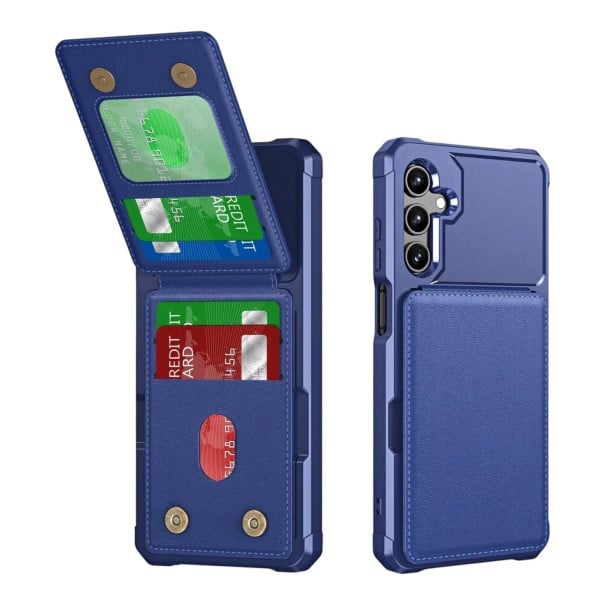 Pouzdro se stojánkem na Samsung Galaxy A56 Otevírací záda s úložným prostorem na karty Silné rohy Lem kolem fotoaparátu Ochranný kryt modrá