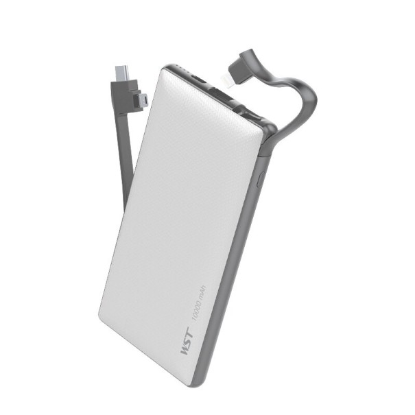 Power Bank 10000 mAh with Cable white
