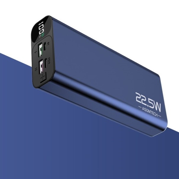 Power bank 20 000 mAh J80 kijelzővel kék