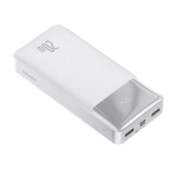 Power bank Micro USB-vel és USB-C-vel 10000 mAh 20 W fehér