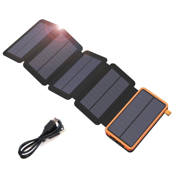 Power Bank with Solar Panels 20000 mAh orange