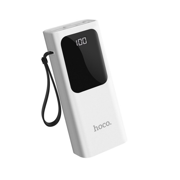 Powerbank 10000 mAh med display hvid