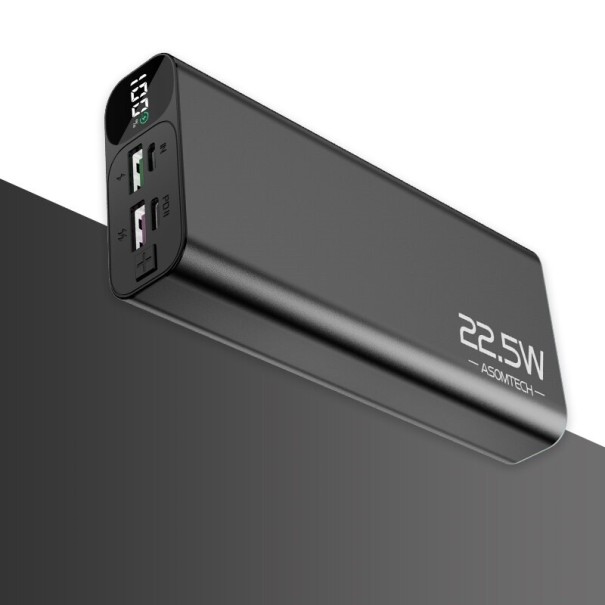 Powerbank med display 20.000 mAh J80 sort