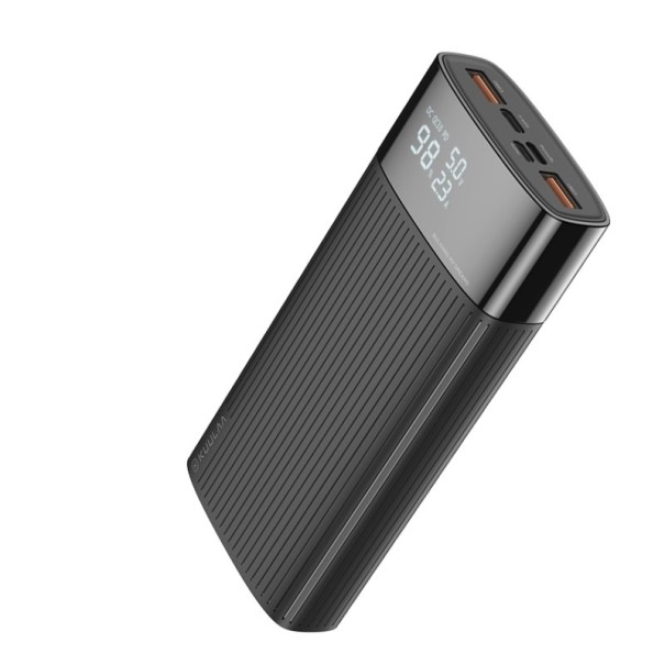 Powerbank med display 20.000 mAh sort