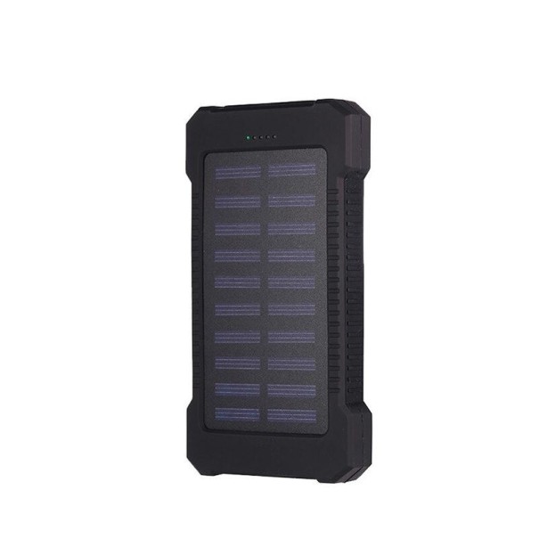 Powerbank med solpanel 30000 mAh sort