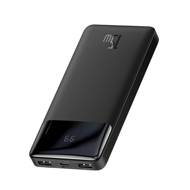 Powerbank mit Micro-USB und USB-C 10000 mAh 15 W schwarz