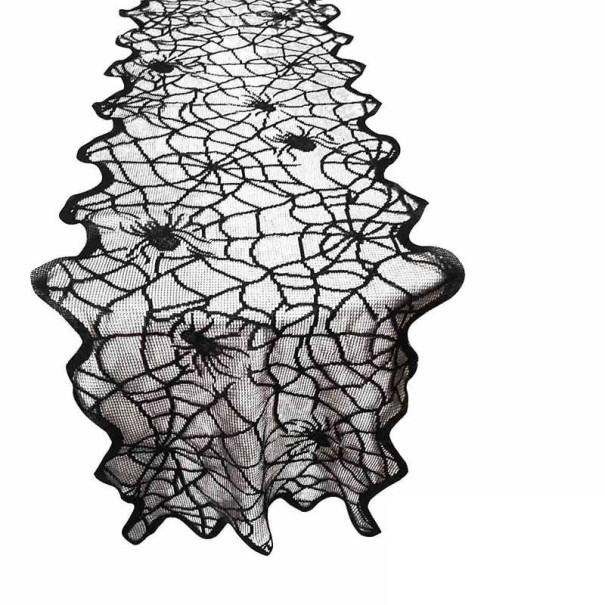 Pöytäliina, jossa hämähäkinseittejä, 180 x 35 cm 1