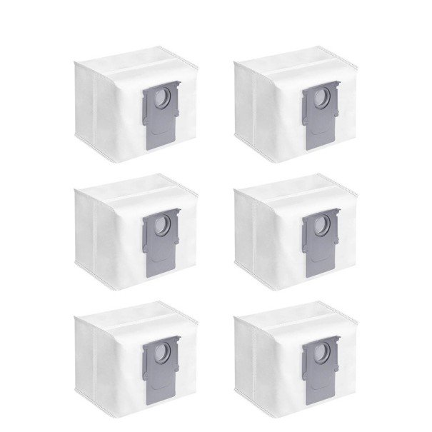 Prachové vrecúška do vysavača Roborock 6 ks 17,5 × 13,5 × 12 cm Náhradné biele vrecúška kompatibilné s modelmi S8+ S7 MaxV Ultra Q7+ T8 Q5+ G10S PRO 1