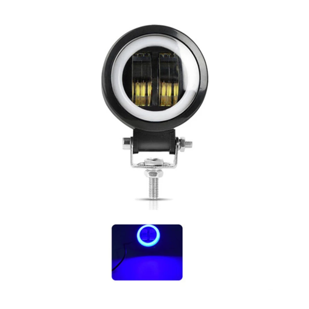 Pracovní světlo 2LED 20W 16800 lm Kulaté svítidlo IP68 s PC čočkou Hliníkové tělo Nerezový držák Exteriérové LED osvětlení vozidel modrá