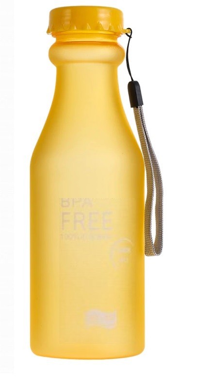 Práctica botella de agua con correa J3172 amarillo Práctica botella de agua con correa J3172 amarillo