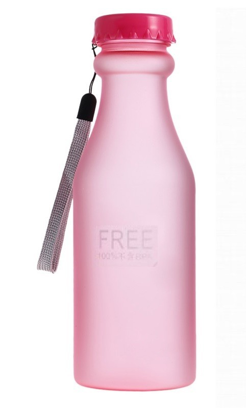 Práctica botella de agua con correa J3172 rosa
