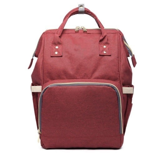 Practical Changing Backpack for Mums wine red