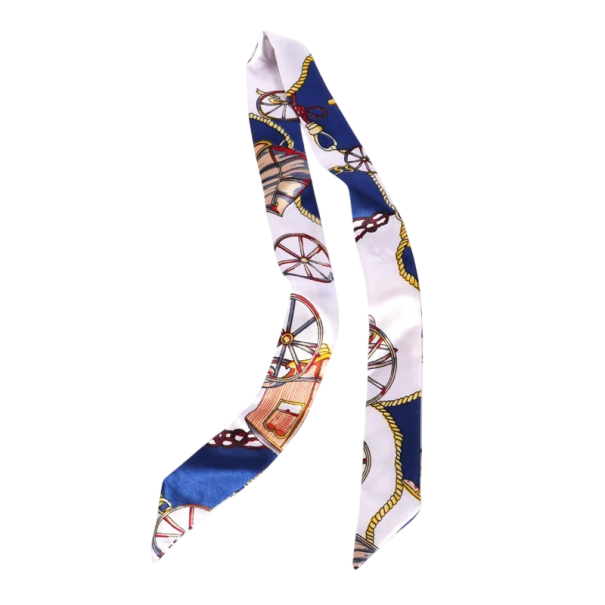 Práctico pañuelo para mujeres 4 × 100 cm Pequeño largo delgado multifuncional complemento de moda Pañuelo para la cabeza Diadema para el cabello Adorno de bolso 1