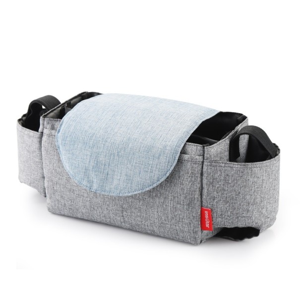 Praktische kinderwagen organizer grijs