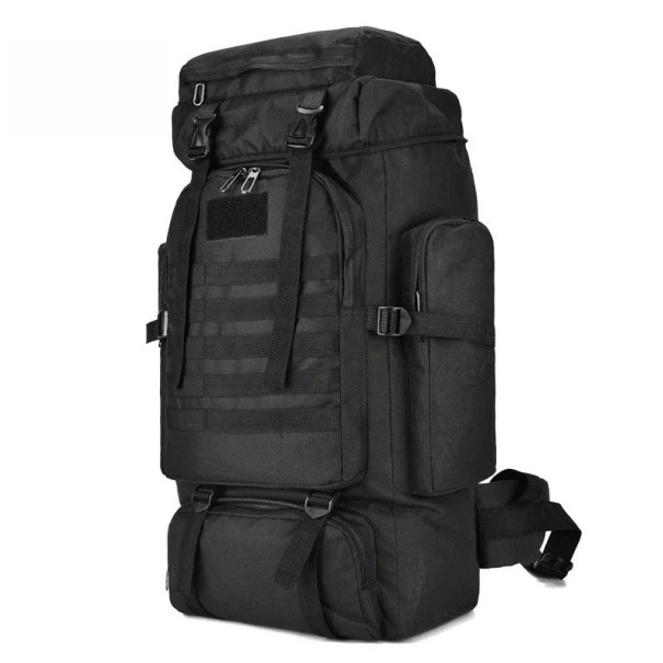 Praktischer Rucksack 80 l Abmessungen nach Ausdehnung 34 x 17 x 72 cm Oxford 600D mit Polyester MOLLE-Träger Für Trekking, Camping schwarz