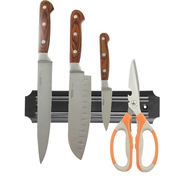 Praktisk magnetisk knivholder sort