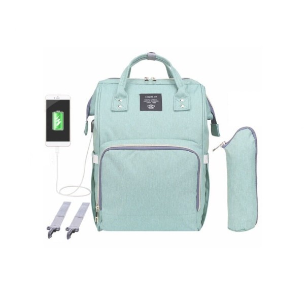 Prebaľovací batoh s USB portom tyrkysová