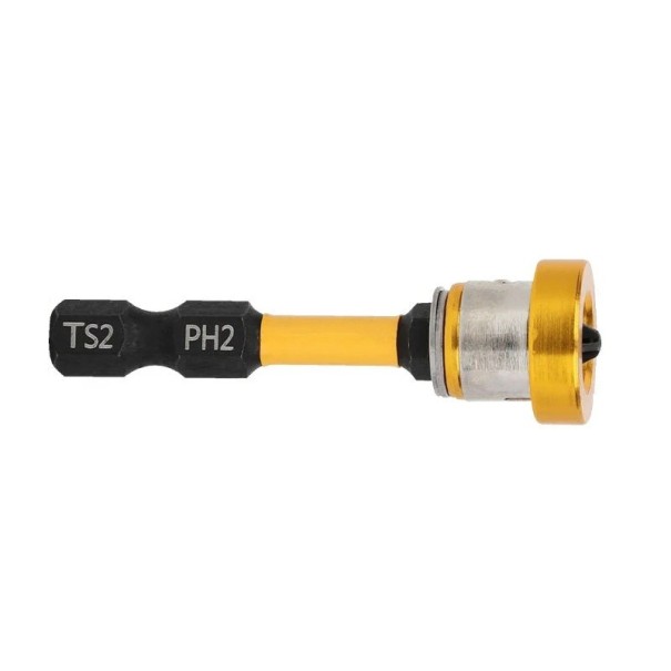 Precisie gipsplaatschroefbit 50 mm met anticorrosiebehandeling en stop voor het boren in gipsplaat, pleisterwerk en zachte materialen geel