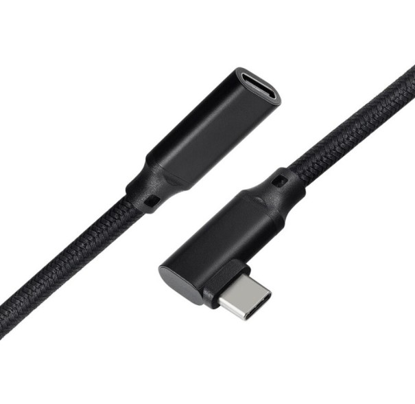 Predlžovací lomený kábel USB-C 3.1 M / F čierna 20 cm