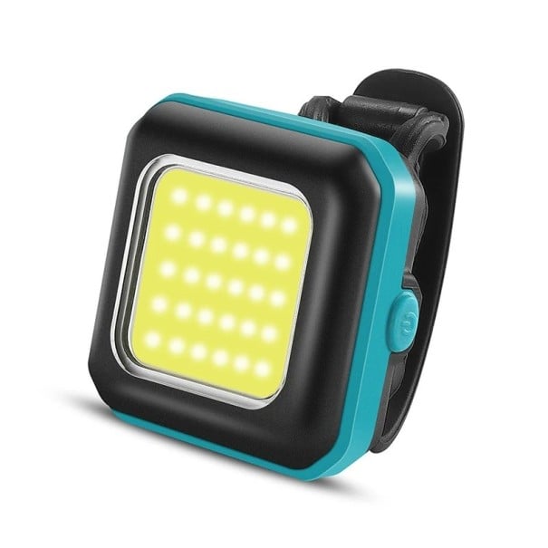 Přední světlo na kolo 4 x 4 x 1,8 cm COB LED 130 lm USB-C dobíjecí IPX45 Voděodolná cyklistická svítilna 3 režimy Dlouhá výdrž 250mAh baterie modrá