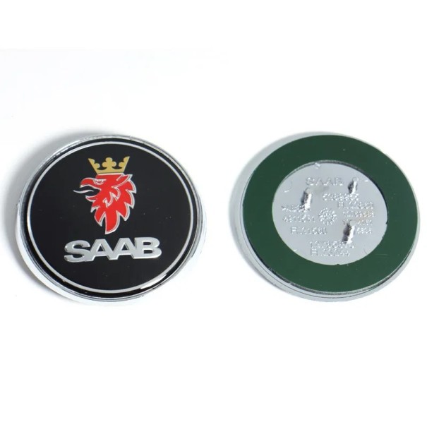 Přední znak SAAB Emblém 68mm Kulatá samolepka různé barvy Logo na kapotu Auto doplněk pro vozy SAAB 9-3 9-5 93 95 černá