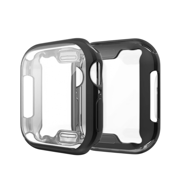 Premium Protective Case for Apple Watch 45 mm, TPU Screen and Body Protection for Series 7, 8 and 9, Shockproof Design black
