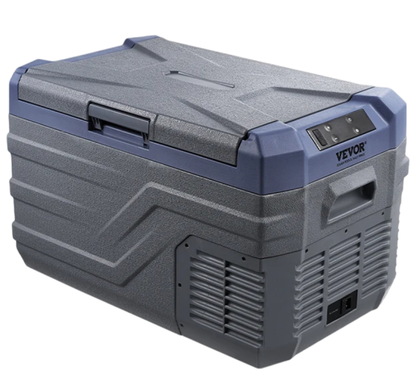 Prenosná autochladnička 30 l 618×376×372 mm modro šedá kompaktná do auta na cestovanie kempovanie aj dlhšie jazdy 1