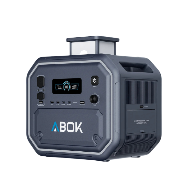 Přenosná elektrárna ABOK Ark2800 S ovládáním přes aplikaci a UPS 2160 Wh LiFePO4 Šedá Na kempování i záložní napájení domácnosti 1