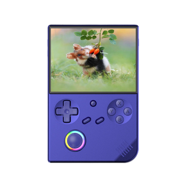 Přenosná herní konzole RG40XXV 64GB s IPS displejem Linux WiFi Bluetooth HDMI modrá retro konzole s RGB joystickem fialová
