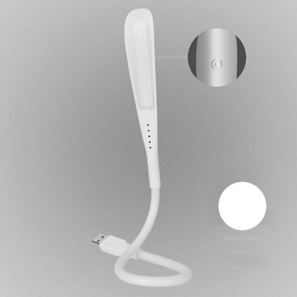 Prenosná mini USB flexibilná LED touch lampa J2247 biela