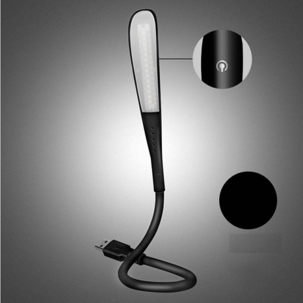 Prenosná mini USB flexibilná LED touch lampa J2247 čierna