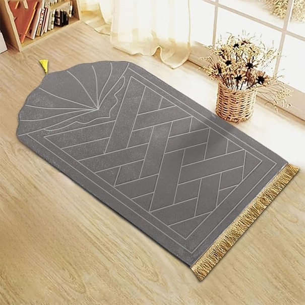 Přenosná modlitební podložka 110 x 65 cm Protiskluzová skládací podložka na modlitbu Lehká cestovní podložka Vhodná na doma i ven šedá