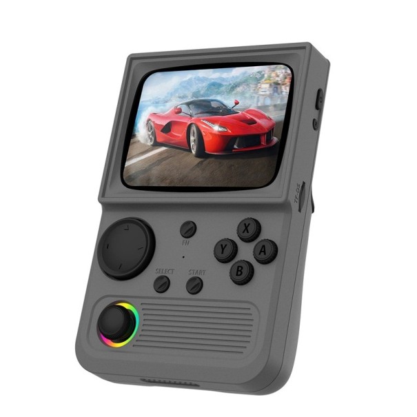 Prenosná retro herná konzola 128 GB s 22000+ hrami RGB podsvietením kolieska pamäťová karta vreckové hranie sivá