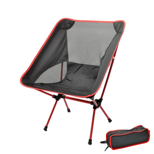Přenosná skládací židle 475 x 520 mm Lehká cestovní rozkládací stolička Outdoor sedátko na kempování rybaření turistiku zahradu červená