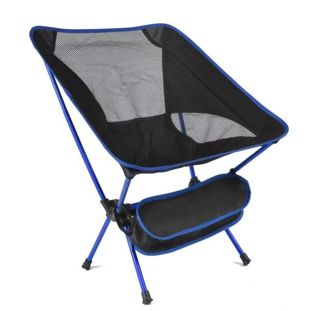 Prenosná skladacia stolička 475 x 520 mm Ľahká cestovná rozkladacia stolička Outdoor sedátko na kempovanie rybárčenie turistiku záhradu modrá