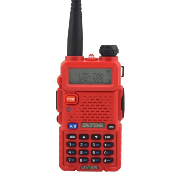 Přenosná vysílačka Baofeng UV-5R 128 skupin kanálů 5 W VHF a UHF dvoupásmová obousměrná radiostanice s LED svítilnou na výlety červená