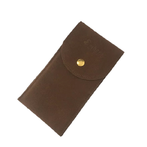 Přenosné pouzdro na hodinky se zapínáním 13x7 cm flanel cestovní ochranný obal pro uložení náramkových hodinek do tašky hnědá