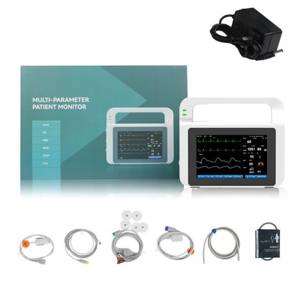 Přenosný monitor vitálních funkcí s dotykovým displejem 5 palců Měření EKG SpO2 NIBP RESP i teploty Rozměry 168 x 143 x 66 mm Bílý Do ordinace 1