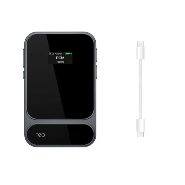 Přenosný sluchátkový zesilovač s Bluetooth a USB DAC 32 bit a 384 kHz PCM i DSD 256 baterie 1160 mAh šedý pro iOS a Android 1