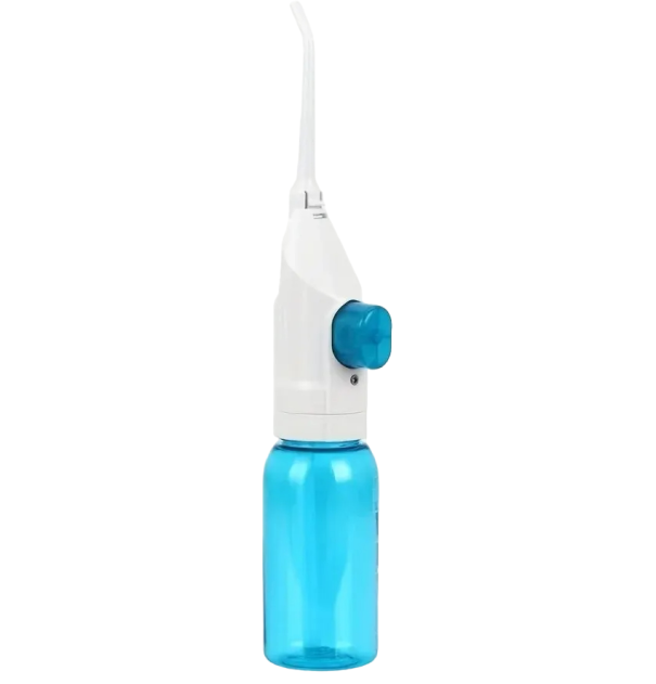 Prenosný ústny irigátor na čistenie medzizubných priestorov 90 ml Ústna sprcha pre dentálnu hygienu 26 x 14 x 5 cm modrá