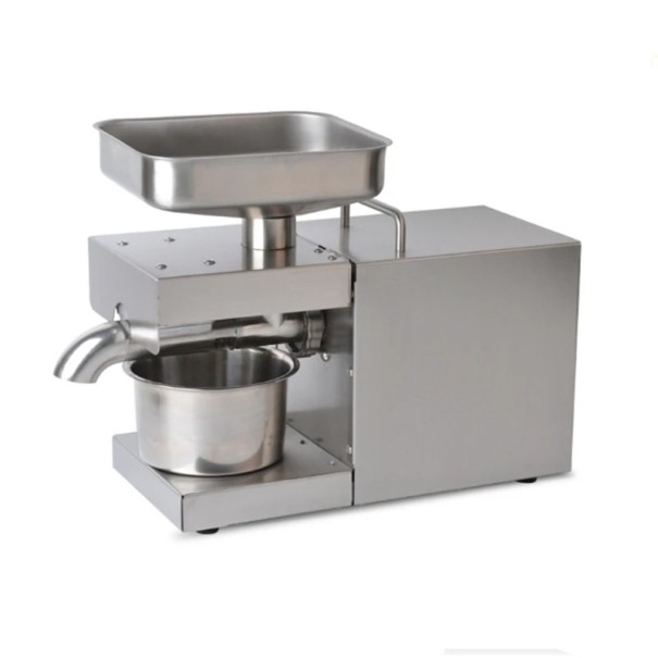 Prensa de aceite eléctrica Prensa de aceite en frío automática Prensa de acero inoxidable para el hogar 220 V 1500 W 41 x 16 x 31 cm para aceites saludables 1