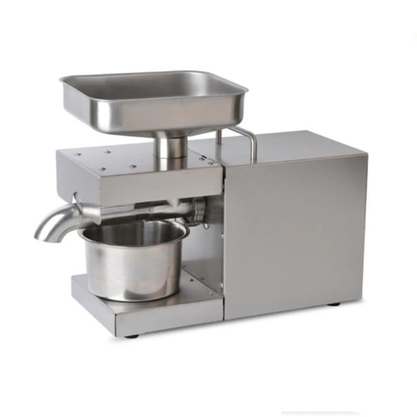 Prensa de aceite eléctrica Prensa de aceite en frío automática Prensa de acero inoxidable para el hogar 220 V 1500 W 41 x 16 x 31 cm para aceites 1