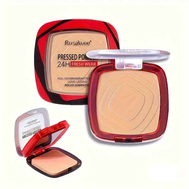 Pressat matt ansiktspuder 6 g Håller 24 timmar Heltäckande Puderapplikator Kompakt makeup 6,7 x 6,7 cm Perfekt mattande effekt 5
