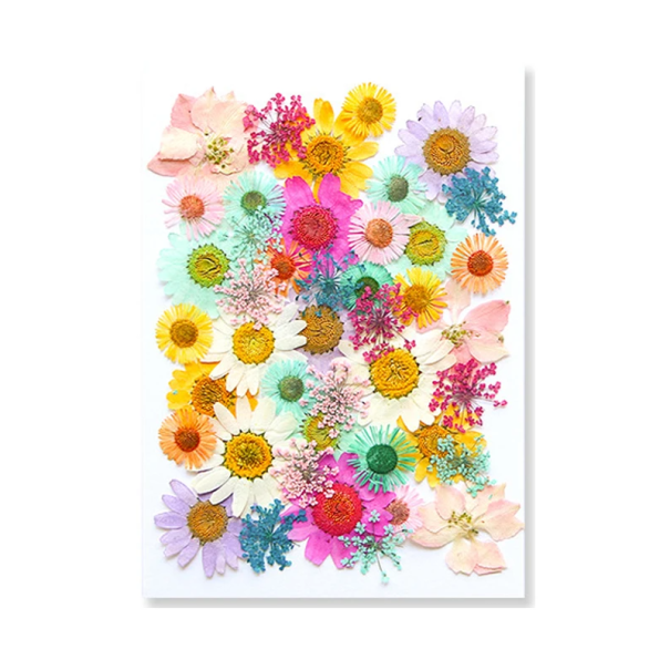 Pressed Coloured Flowers in Resin Rectangular Shape Epoxy Castings Handmade Jewellery Decorations DIY Crafting 1