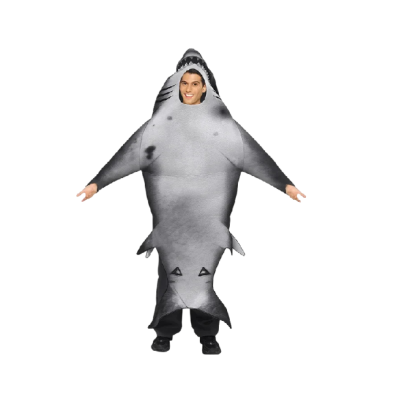 Převlek žraloka pro dospělé Overal s otvorem pro obličej 167 x 150 cm Polyester s pletenou technikou tkaní Šedý Na párty karneval a show 1