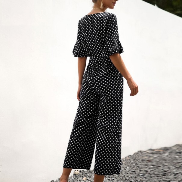 Prickig jumpsuit för kvinnor med volanger
