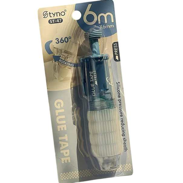 Priehľadná bodkovaná obojstranná lepiaca páska 6 mm s ručným aplikátorom, vymeniteľné náplne, kreatívne tvorenie a kancelárske potreby modrá